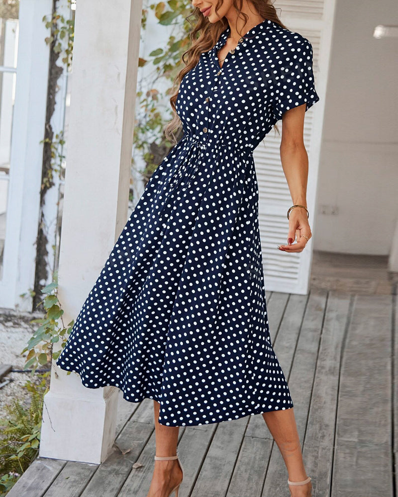 Luftiges Polka-Dot Midikleid (4)