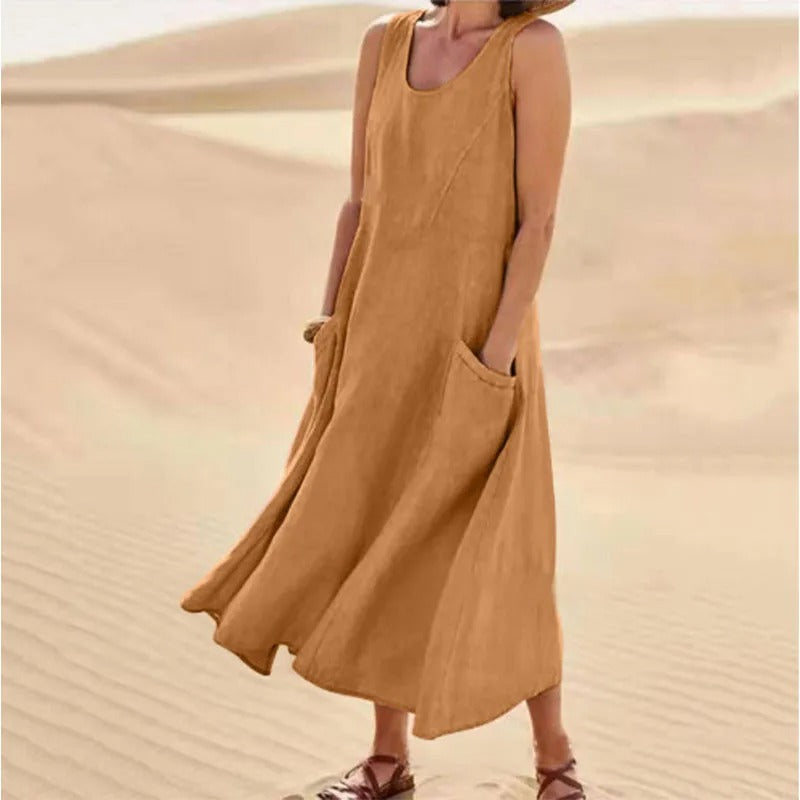 Luftiges Strandkleid für den Sommer in Braun
