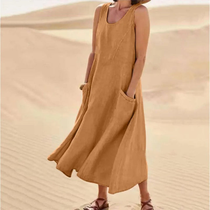 Luftiges Strandkleid für den Sommer in Braun