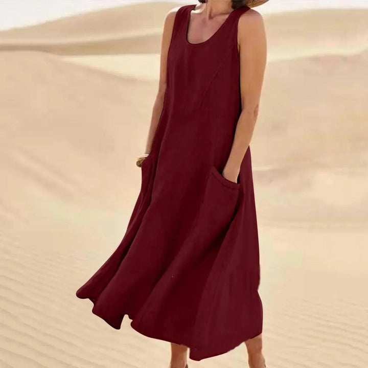 Luftiges Strandkleid für den Sommer in Burgunder