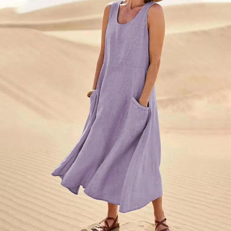 Luftiges Strandkleid für den Sommer in Lila