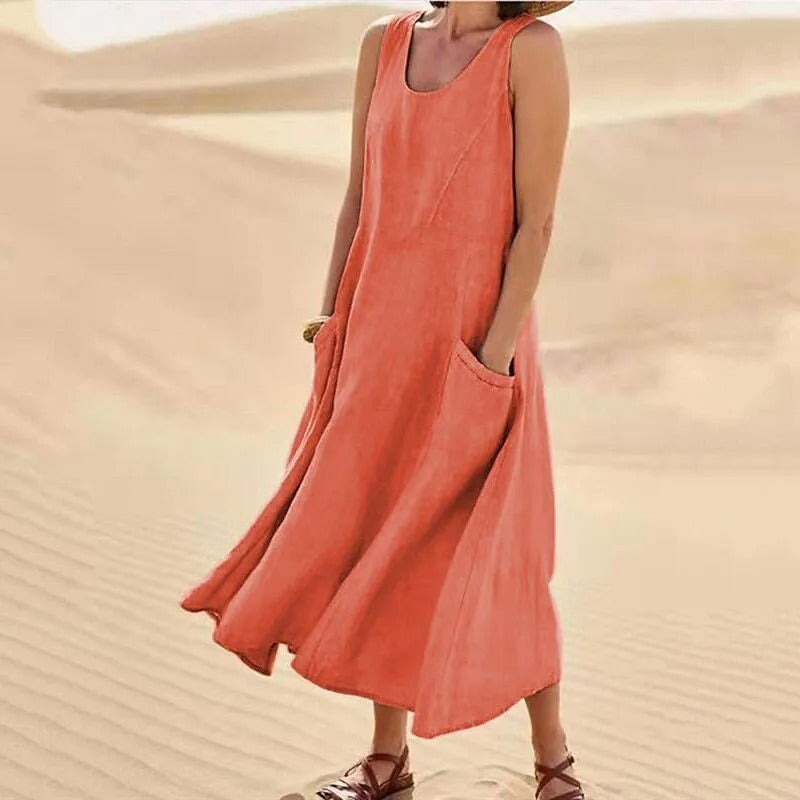 Luftiges Strandkleid für den Sommer in Orange