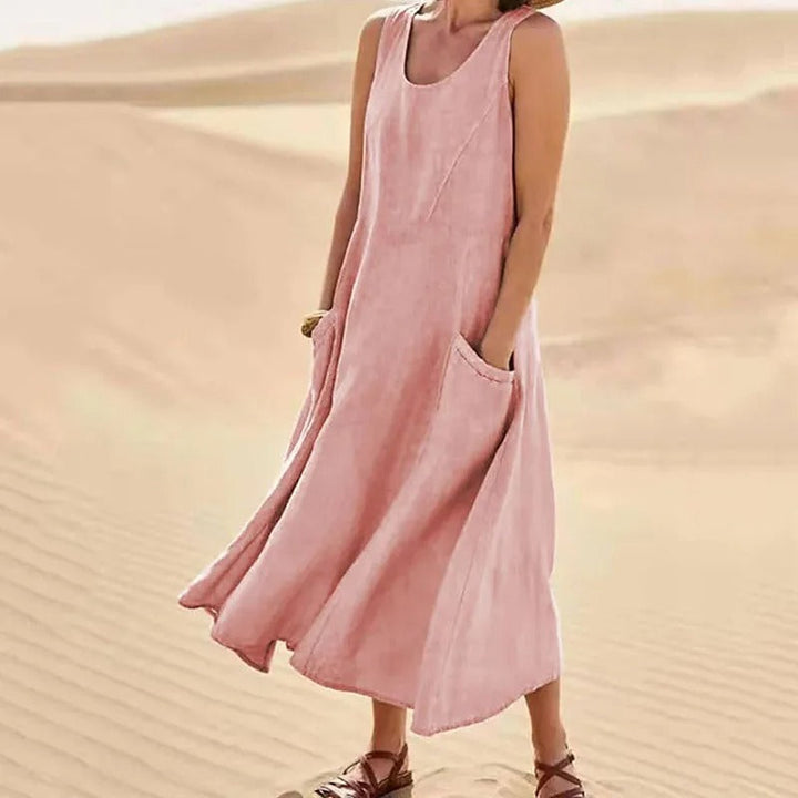 Luftiges Strandkleid für den Sommer in Rosa