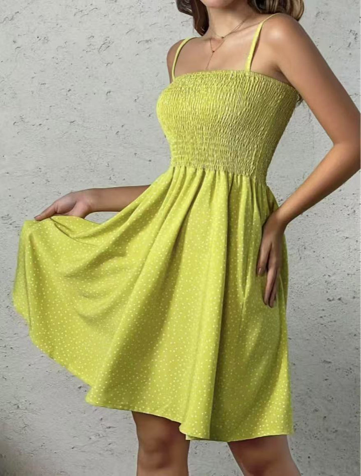 Luftiges Tupfen-Kleid für den Sommer in Gelb