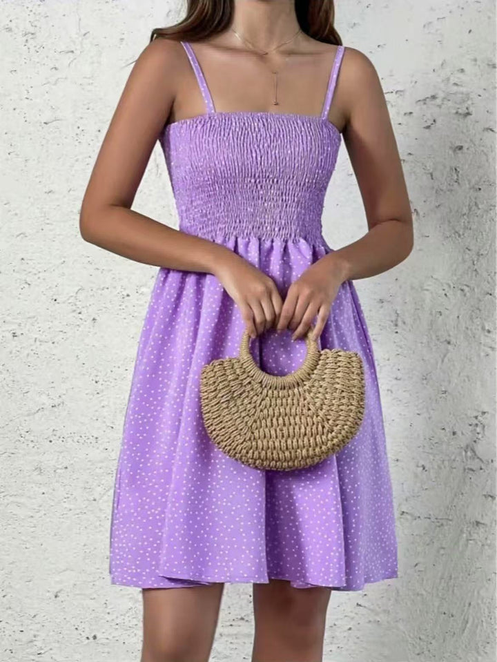 Luftiges Tupfen-Kleid für den Sommer in Lila