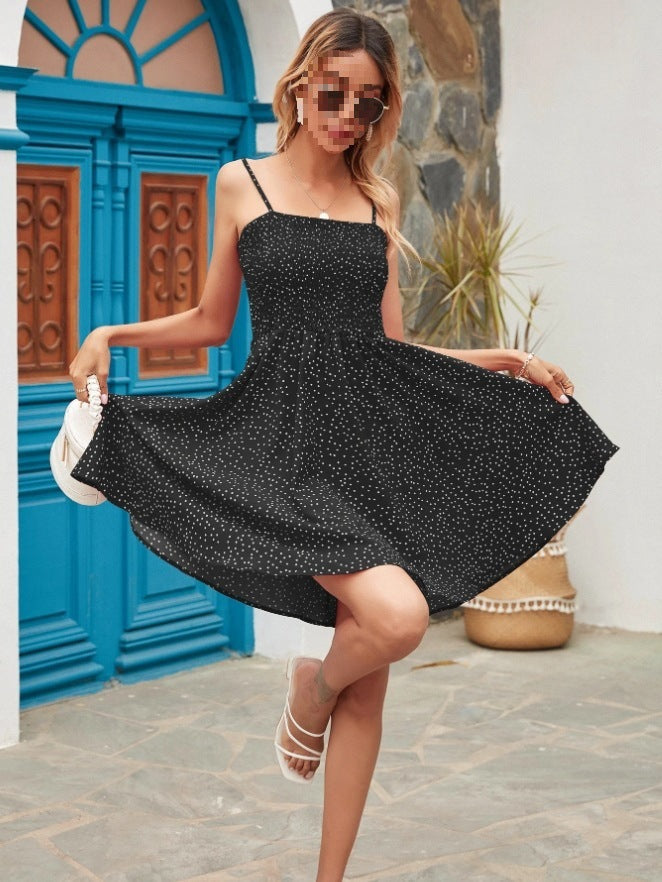 Luftiges Tupfen-Kleid für den Sommer in Schwarz