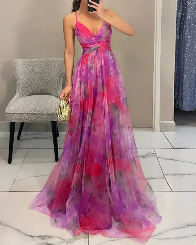 Maxi Dress Wedding Guest Summer Outfit in Rosa
