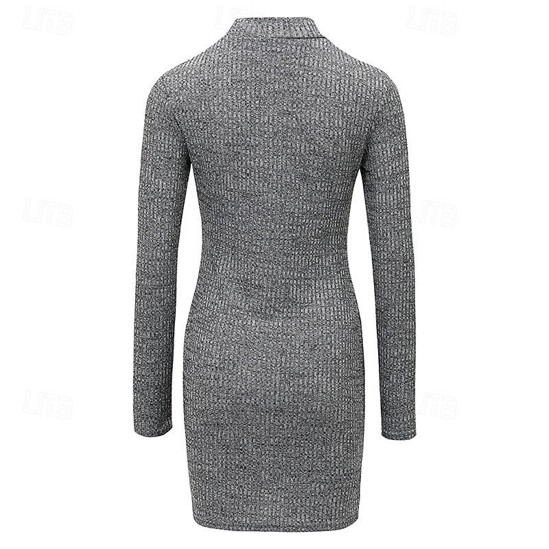 Midi Strickjacke Damen Rollkragen Klassisch (3)
