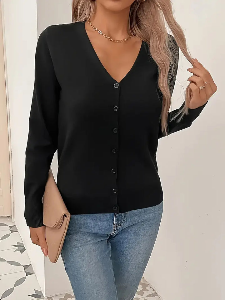 Minimalistische Damen Strickjacke aus Viskose zum Layern (2)