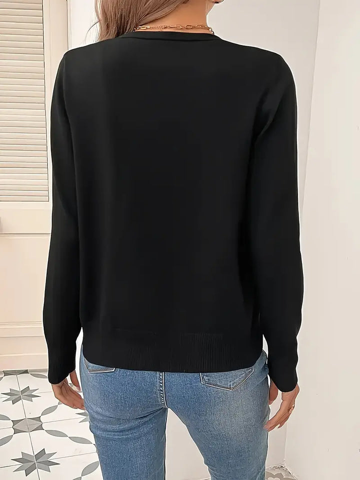Minimalistische Damen Strickjacke aus Viskose zum Layern (3)