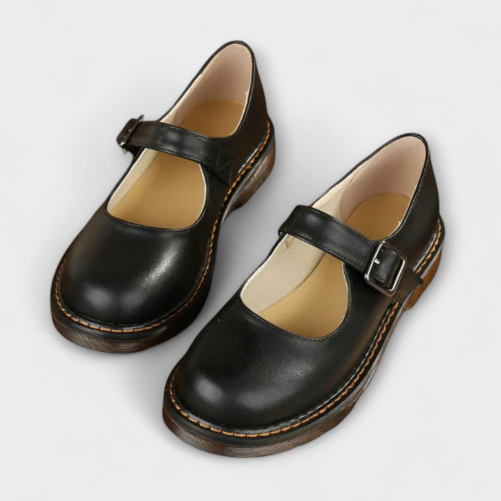 Orthopädische Mary Janes im Vintage-Stil in Schwarz