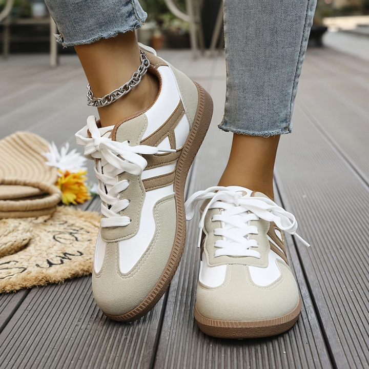 Orthopädische Sneaker für komfortablen Alltag in Khaki & White