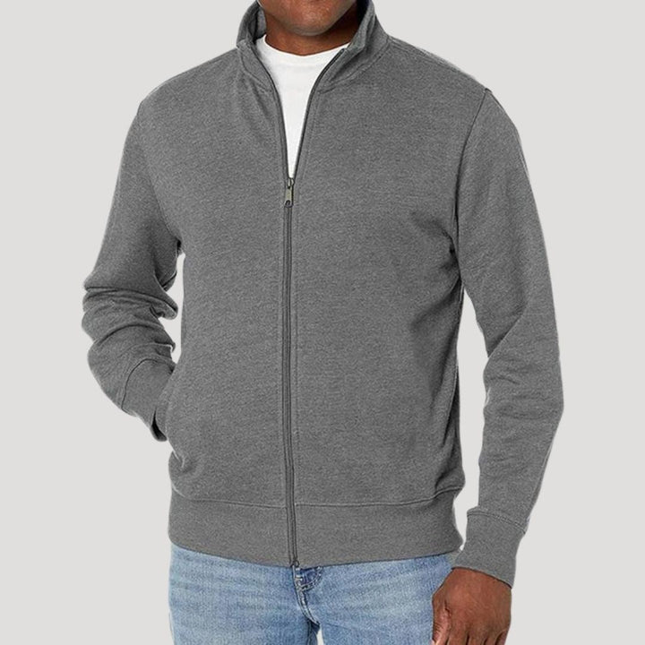 Praktische Herren Jacke mit Reißverschluss für Herbst in Grau