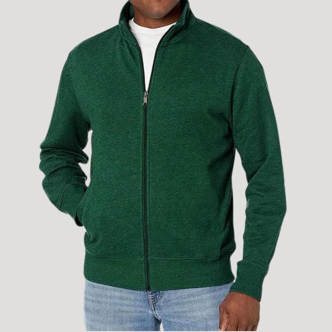 Praktische Herren Jacke mit Reißverschluss für Herbst in Grün