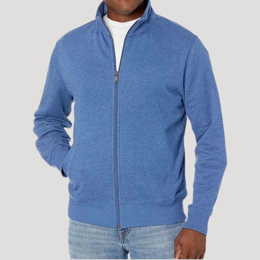 Praktische Herren Jacke mit Reißverschluss für Herbst in Hellblau
