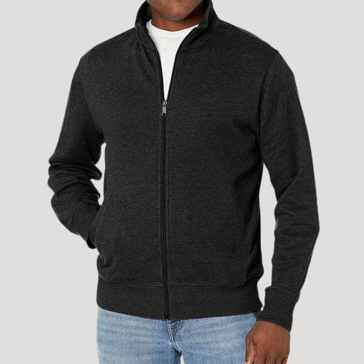 Praktische Herren Jacke mit Reißverschluss für Herbst in Schwarz
