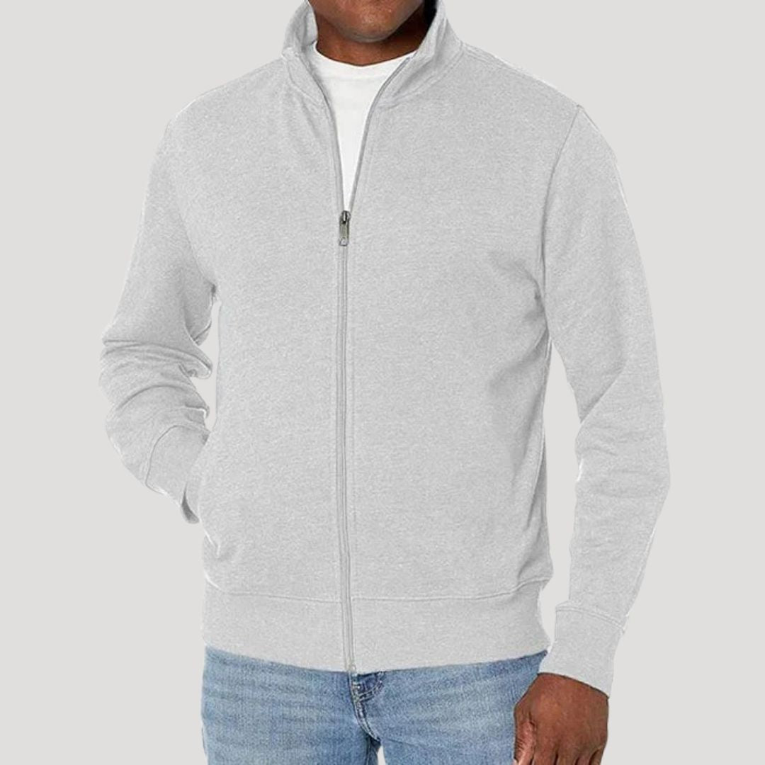 Praktische Herren Jacke mit Reißverschluss für Herbst in Weiß