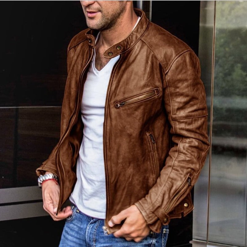 Premium Herren Lederjacke für den Herbst in Braun
