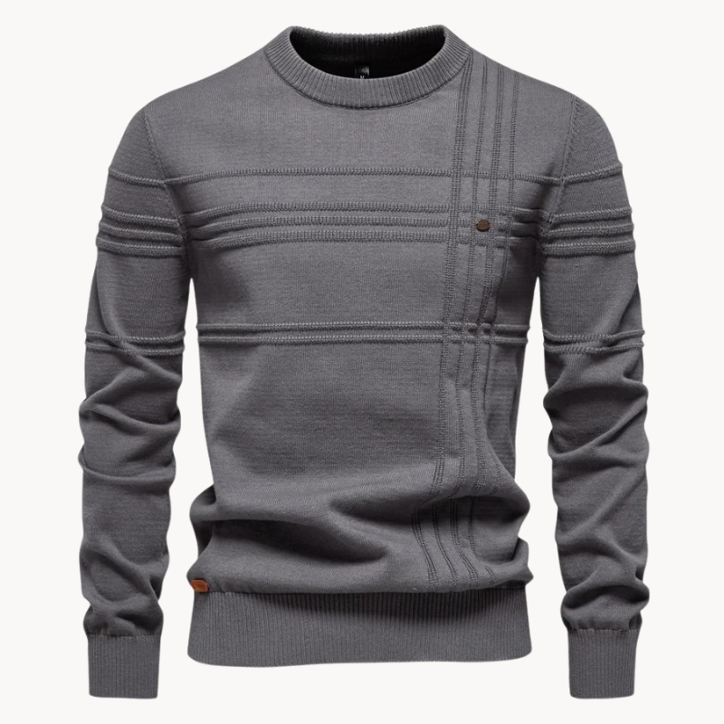 Pullover Herren mit elegantem Slim-Fit-Schnitt in Grau
