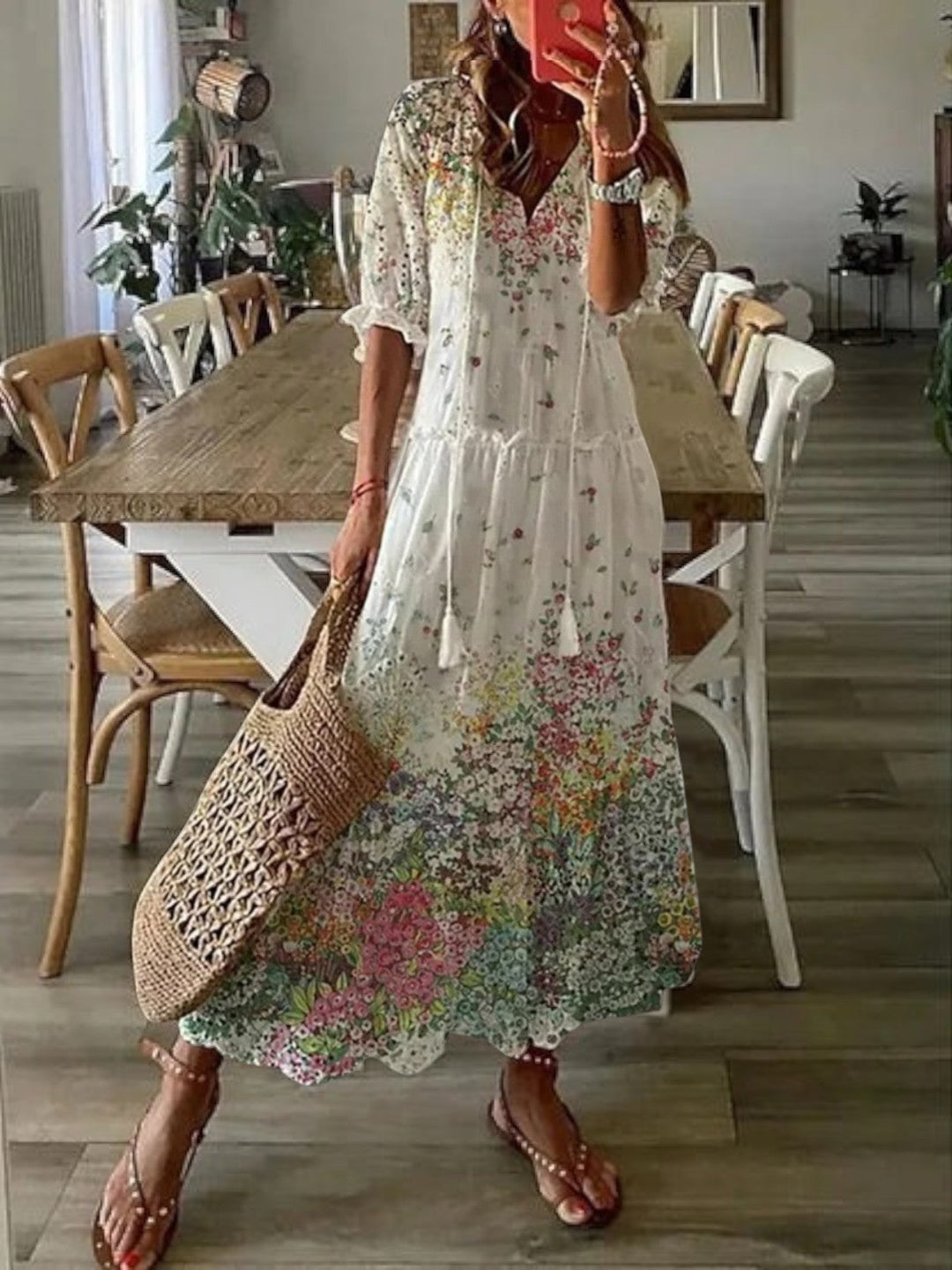 Poppy Boho Strandkleid mit V-Ausschnitt foto 7