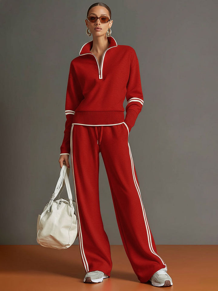 Retro-Sportset im Komfort-Stil in Rot