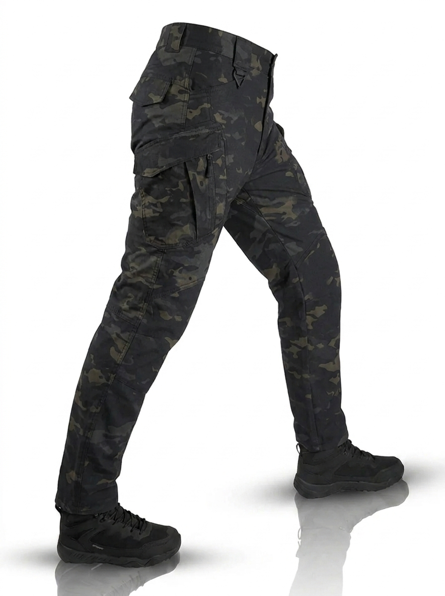 Robuste Herren-Hose für Werk und Freizeit in Schwarz und Grau Military Style