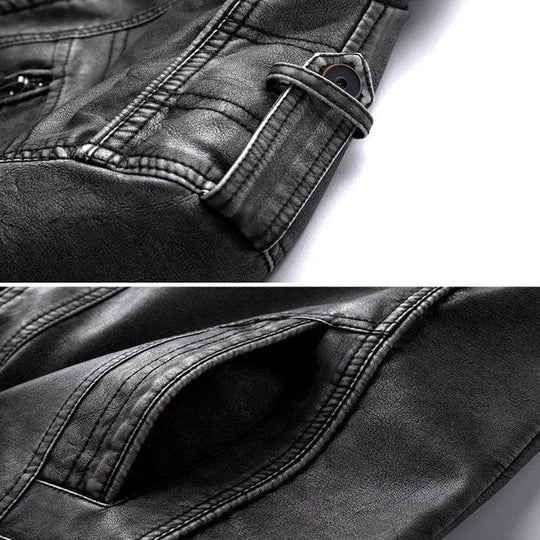 Robuste Herren Lederjacke im Bikerstil