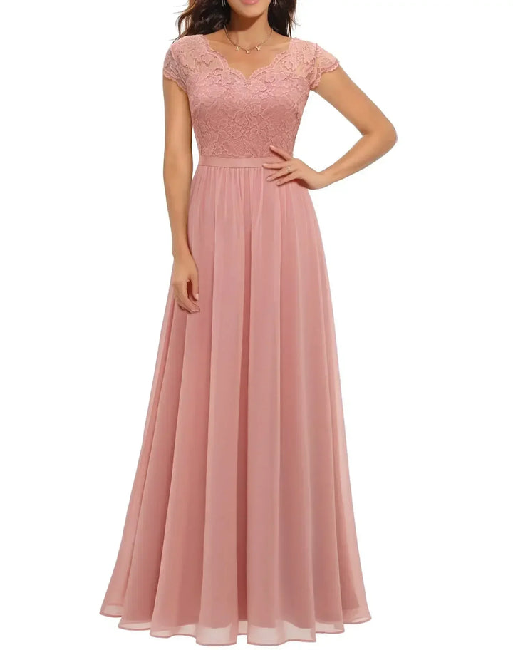Romantische Bruiloft Gastenjurk Dames met in Rosa