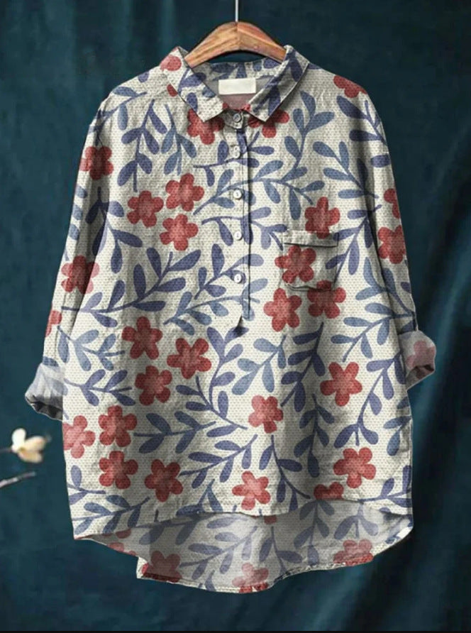 Romantische Vintage-Bluse in Drucken  2