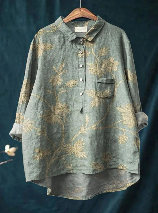 Romantische Vintage-Bluse in Drucken  3