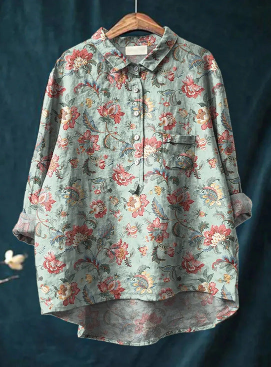 Romantische Vintage-Bluse in Drucken  5