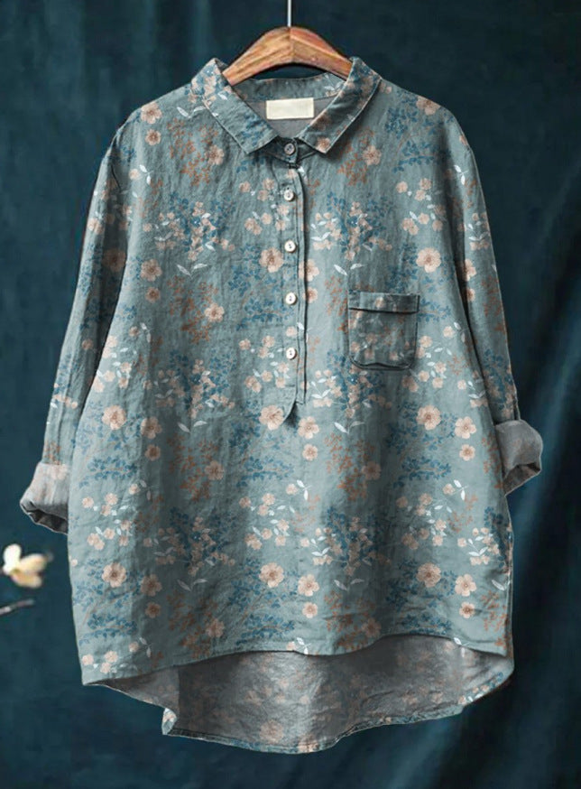 Romantische Vintage-Bluse in Drucken  6