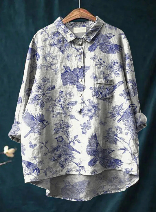 Romantische Vintage-Bluse in Drucken  8