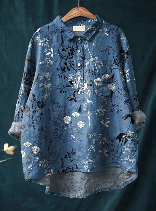 Romantische Vintage-Bluse in Drucken  9