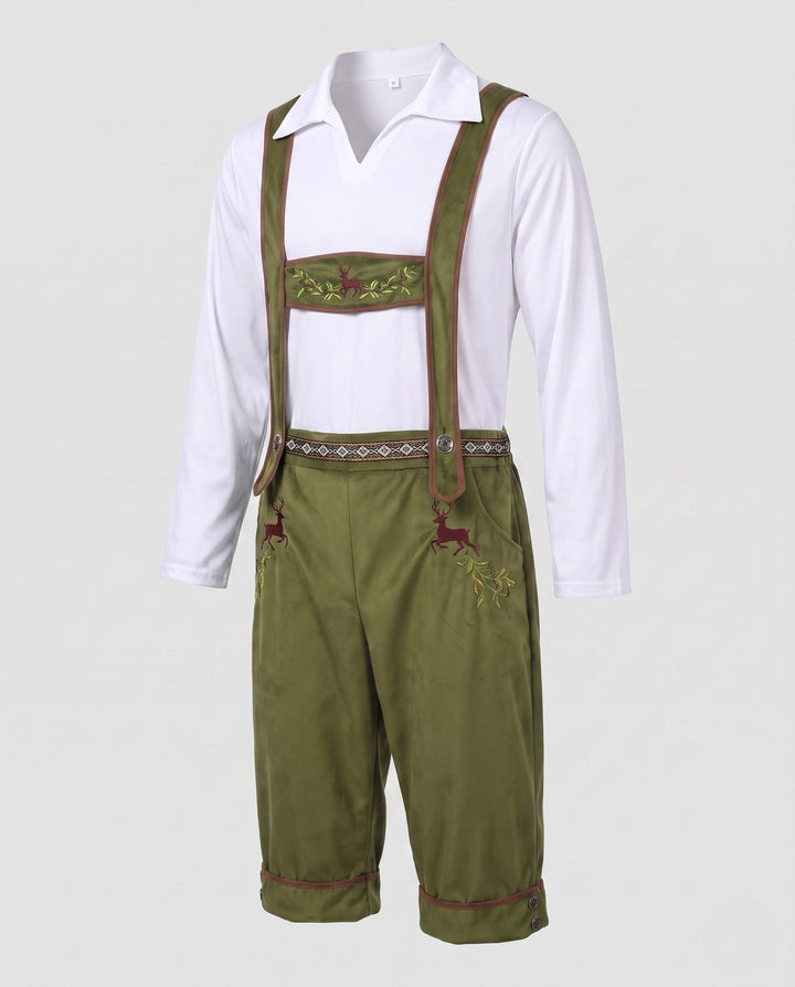 Rustikale Herren Lederhose zum Oktoberfest in Grün