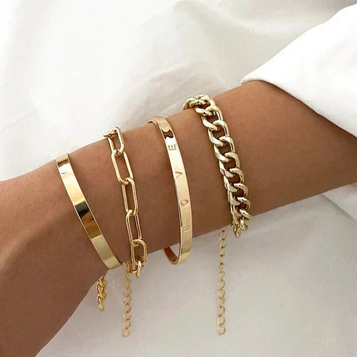 Elegantes Elan Mercer Gold-Armband-Set