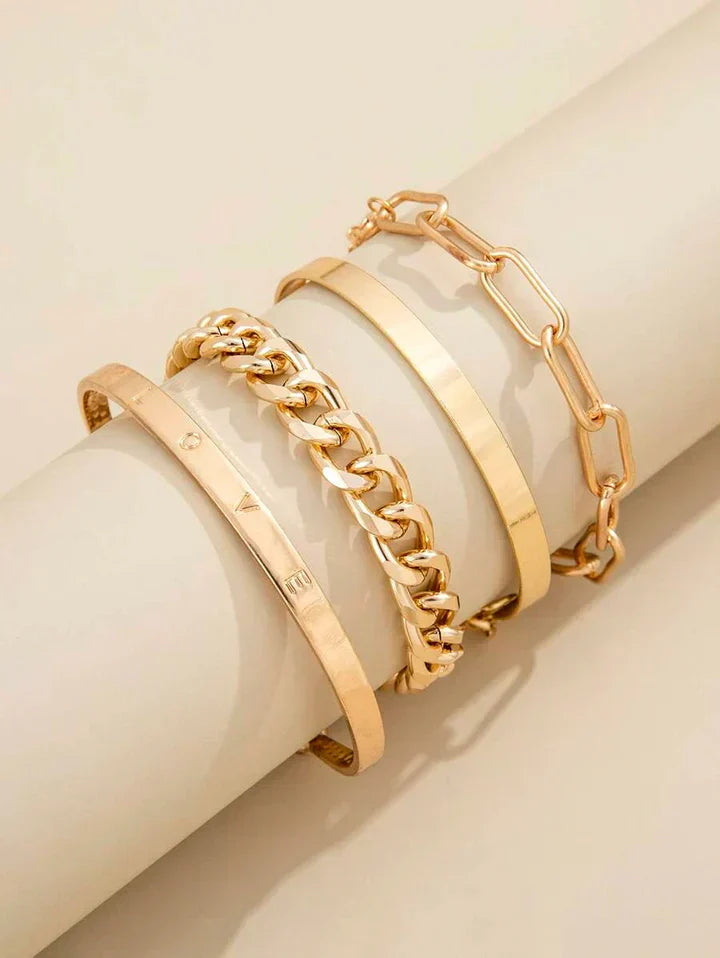 Elegantes Elan Mercer Gold-Armband-Set