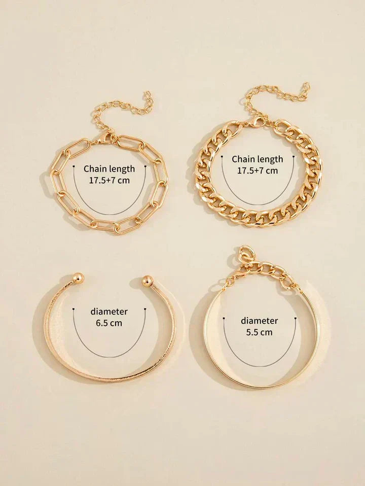 Elegantes Elan Mercer Gold-Armband-Set