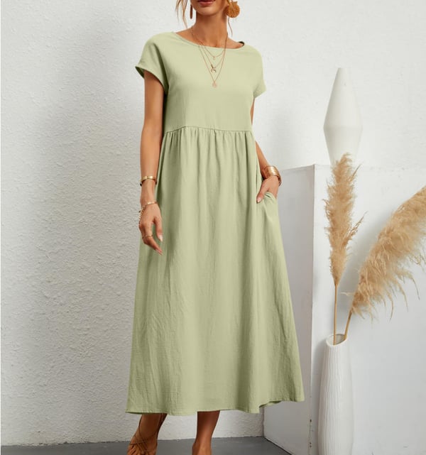 Schickes Leinenkleid für den Sommer in Hellgrün