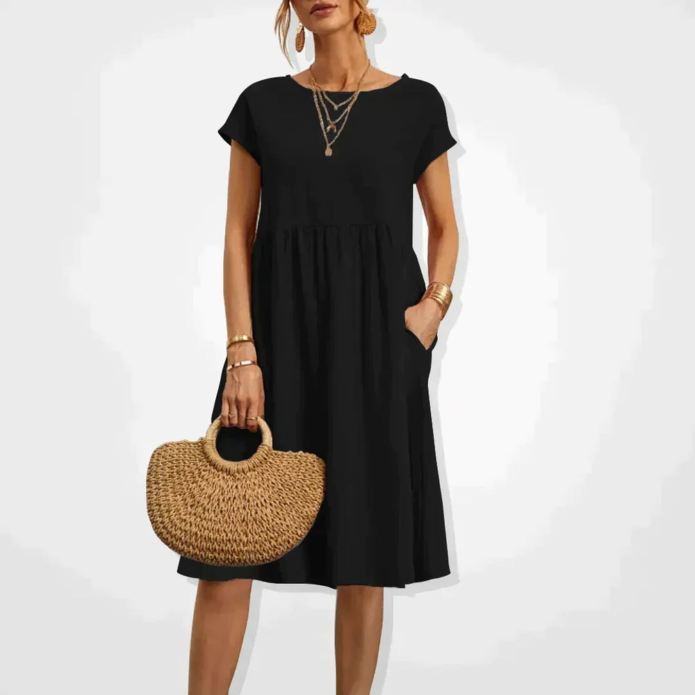 Schickes Leinenkleid für den Sommer in Schwarz