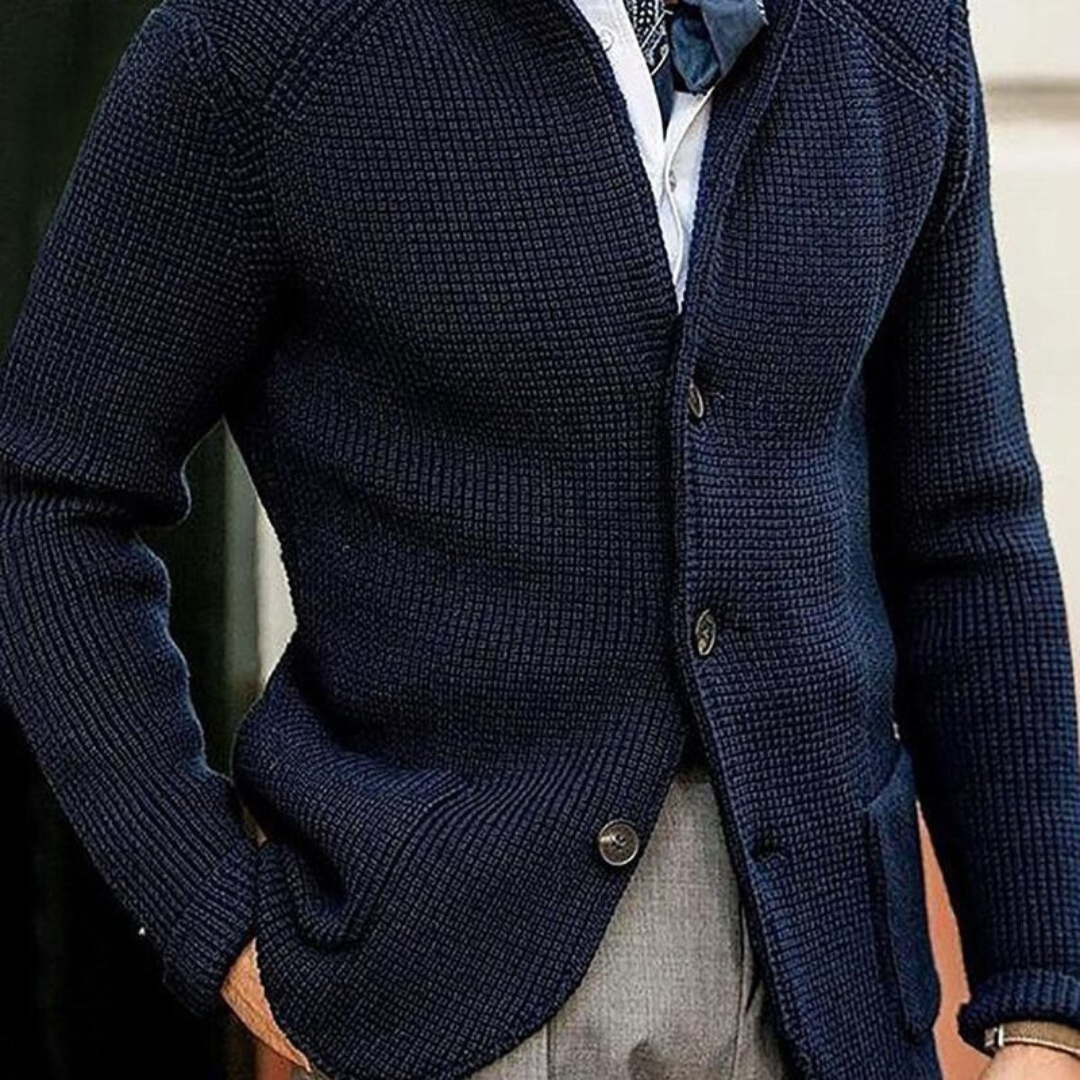 Schwarze Herren Jacke Casual Elegant Essential in Blau