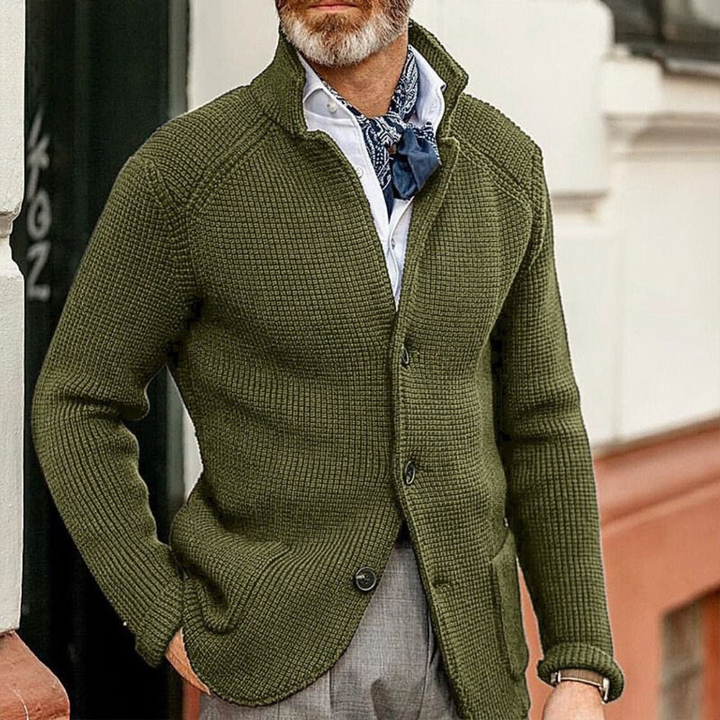 Schwarze Herren Jacke Casual Elegant Essential in Grün