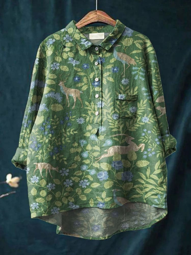 Sommerliches Leinenhemd im Musterlook (2)