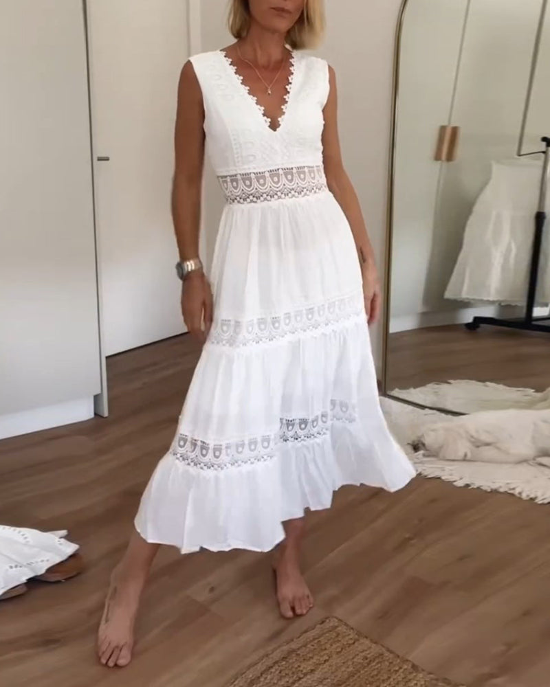Spitzen Maxikleid im Boho-Stil für Hochzeitsgäste