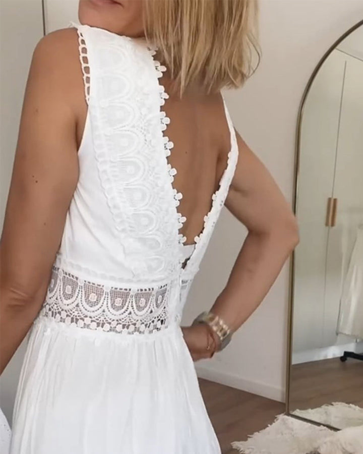 Spitzen Maxikleid im Boho-Stil für Hochzeitsgäste (4)