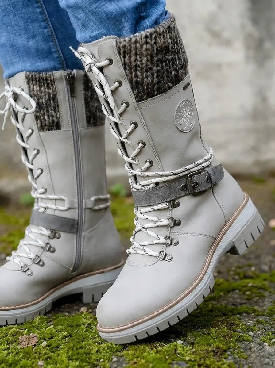Stiefeletten Damen wasserdicht Schnürung Wadenhöhe (2)