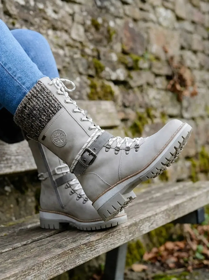 Stiefeletten Damen wasserdicht Schnürung Wadenhöhe (3)