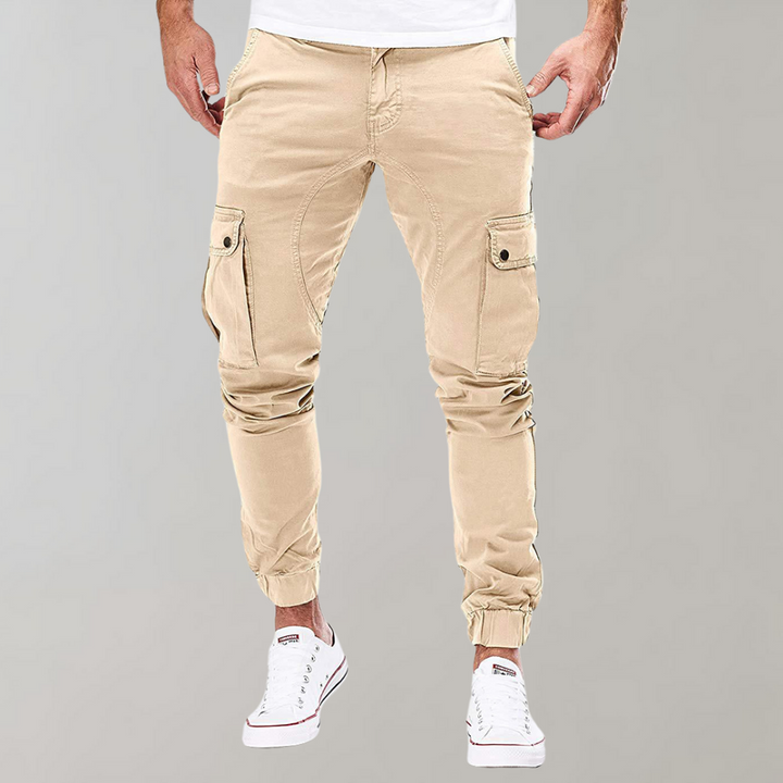 Strapazierfähige Herren Cargo-Hose im Straight-Fit für Alltag in Beige