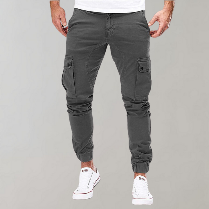 Strapazierfähige Herren Cargo-Hose im Straight-Fit für Alltag in Grau