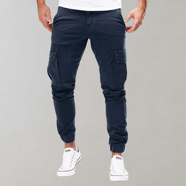 Strapazierfähige Herren Cargo-Hose im Straight-Fit für Alltag in Marineblau